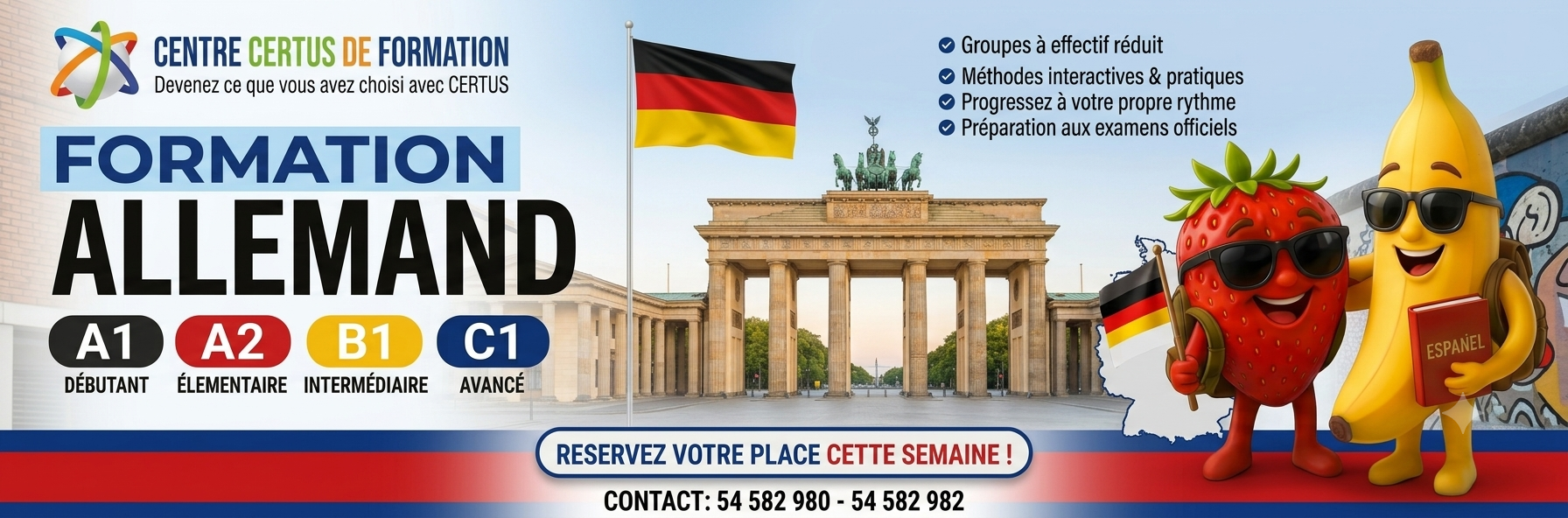 Formation Allemand A1 – A2 – B1 – B2 à Monastir